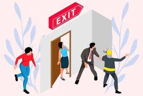 Emergency Exit Concept Illustration Stock Illustration
