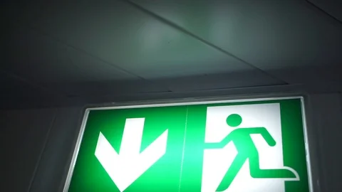 Emergency exit designation Video stock 121459361