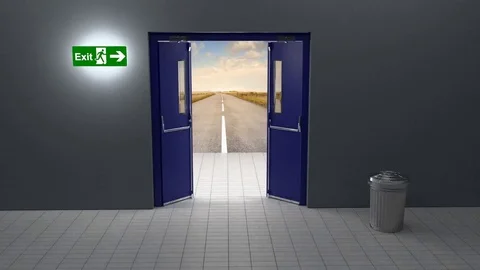 Emergency Exit Door Stock Footage 75165046