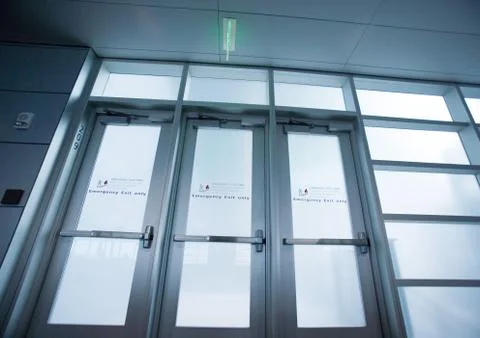 Emergency exit doors Stock Photos