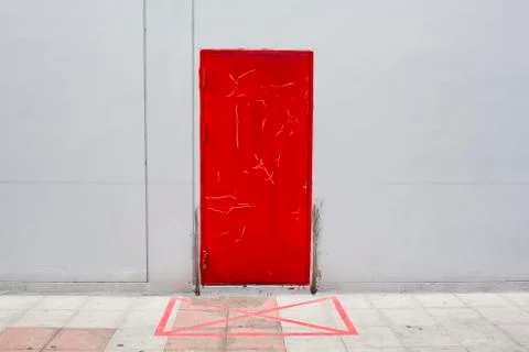 Emergency Exit with Exit Sign. Stock Photos