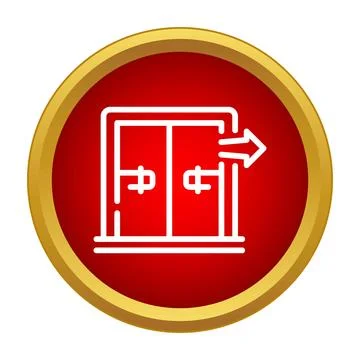 Emergency exit icon showing open door direction Illustrazione stock