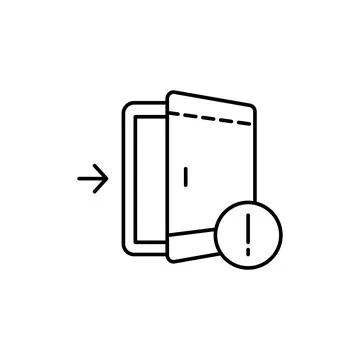Emergency exit, icon. Simple line, outline vector elements of safety at work for Illustrazione stock