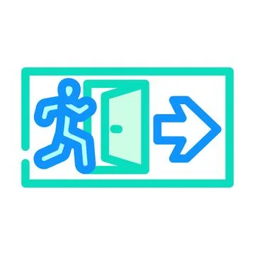 Emergency exit information color icon vector illustration Stock Illustration