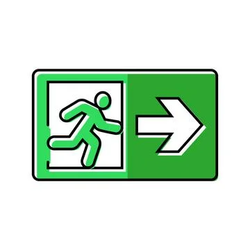 Emergency exit information color icon vector illustration 스톡 일러스트