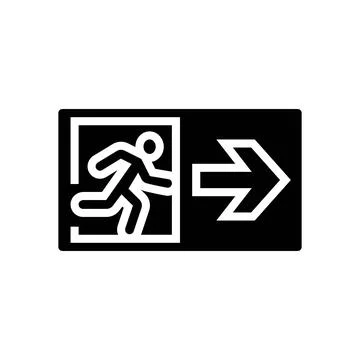 Emergency exit information glyph icon vector illustration 스톡 일러스트