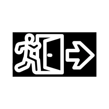 Emergency exit information glyph icon vector illustration 스톡 일러스트