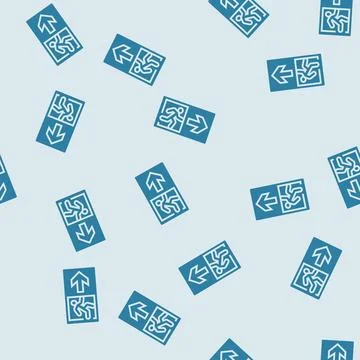 Emergency exit information glyph seamless pattern Illustrazione stock