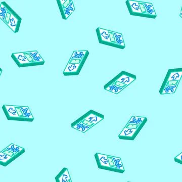 Emergency exit information isometric icon seamless pattern Stock Illustration