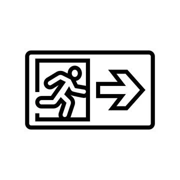 Emergency exit information line icon vector illustration Stock Illustration