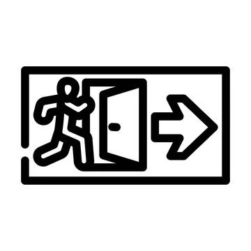 Emergency exit information line icon vector illustration Illustrazione stock