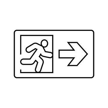 Emergency exit information line icon vector illustration Stock Illustration