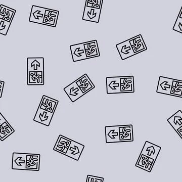Emergency exit information line seamless pattern Illustrazione stock