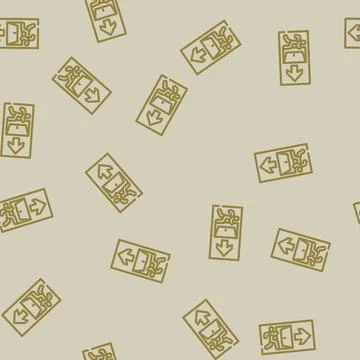Emergency exit information line vector seamless pattern Stock Illustration