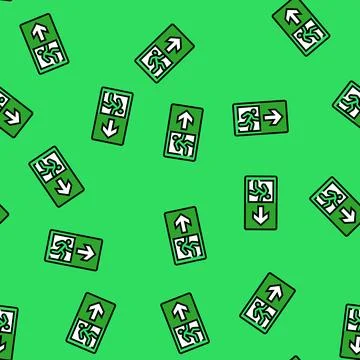 Emergency exit information vector seamless pattern 스톡 일러스트