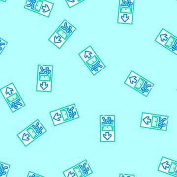 Emergency exit information vector seamless pattern 스톡 일러스트