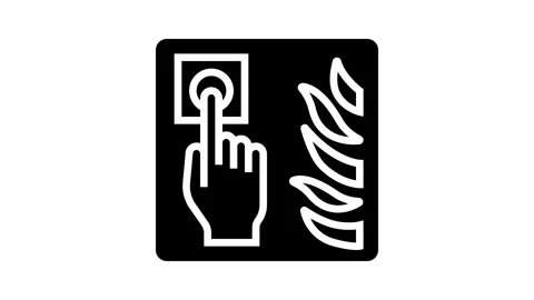 Emergency exit safety glyph icon animation Stock Footage 326154648