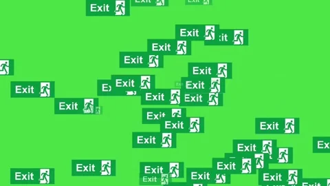 Emergency Exit Sign Animation on Green Screen - Running Man Symbol 動画素材 336589835
