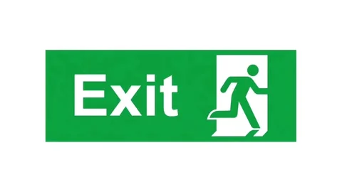 Emergency Exit Sign Animation - Running Man Icon on White Background 库存影片 336562060