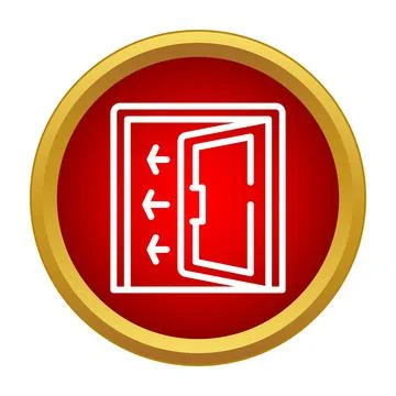Emergency exit sign with arrows showing escape route Stock Illustration