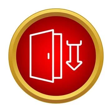 Emergency exit sign with down arrow direction イラスト素材