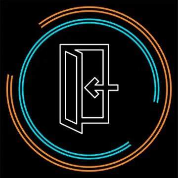 Emergency exit sign, exit door icon, exit strategy - door entrance Stock Illustration