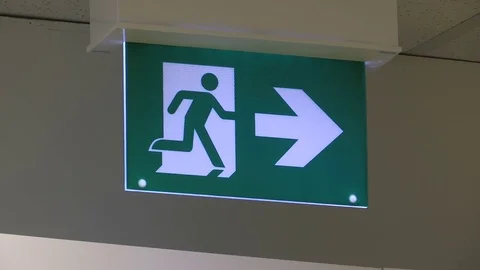 Emergency exit sign Stock Footage 74648587