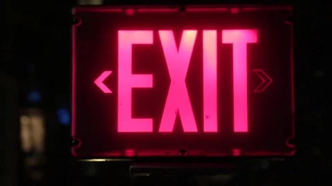 Emergency exit sign night Stock Footage 70799177