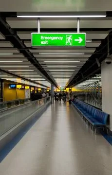 Emergency exit sign Stock Photos