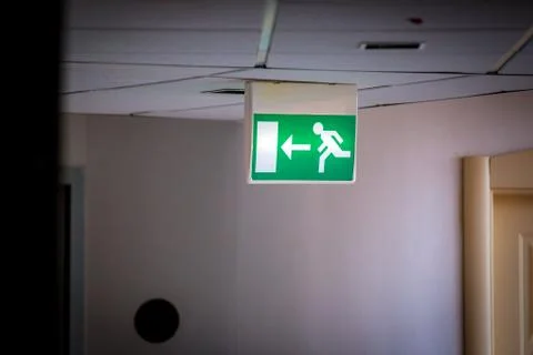 Emergency Exit Sign Stock Photos
