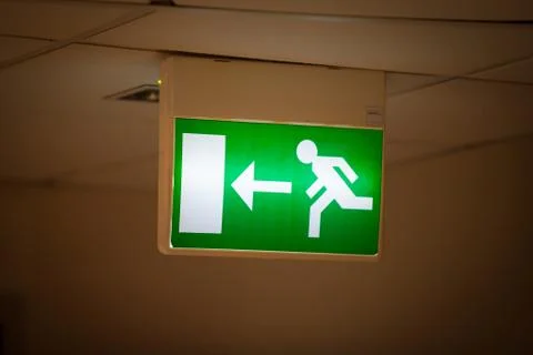 Emergency Exit Sign Stock Photos