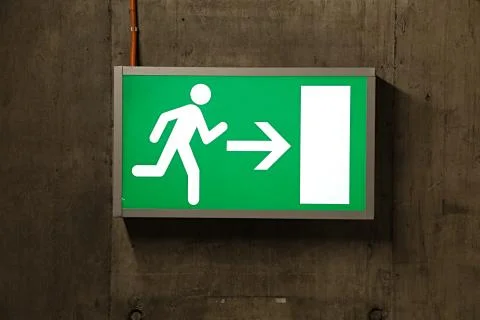 Emergency Exit Sign Stock Photos