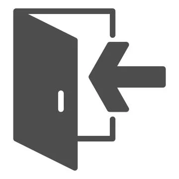 Emergency exit solid icon, Navigation concept Exit sign on white background 스톡 일러스트