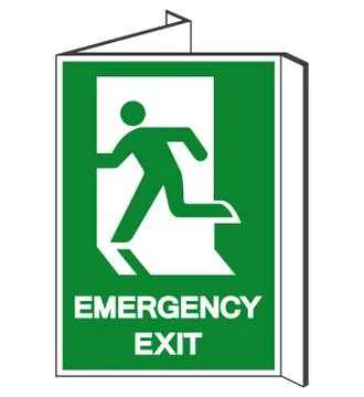 Emergency Exit Symbol Sign, Vector Illustration, Isolate On White Background  Stock Illustration