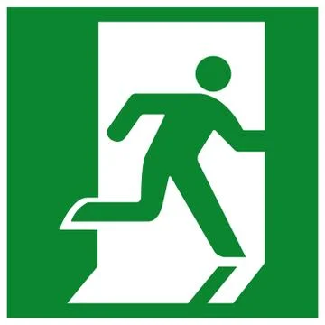 Emergency Exit Symbol Sign, Vector Illustration, Isolate On White Background  Stock Illustration