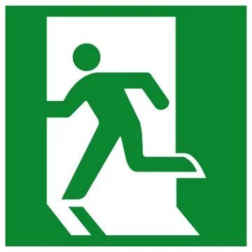 Emergency Exit Symbol Sign, Vector Illustration, Isolate On White Background  Stock Illustration