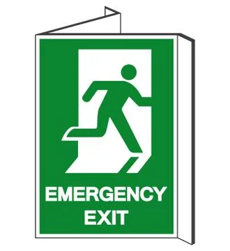 Emergency Exit Symbol Sign, Vector Illustration, Isolate On White Background  Stock Illustration