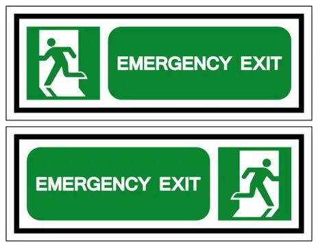 Emergency Exit Symbol Sign, Vector Illustration, Isolate On White Background  Stock Illustration