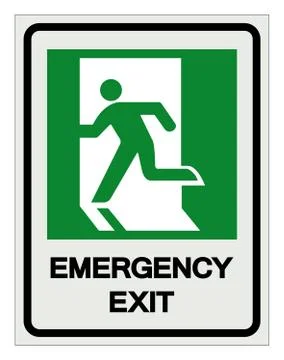 Emergency Exit Symbol Sign, Vector Illustration, Isolate On White Background  Stock Illustration