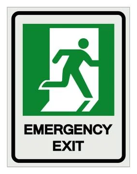 Emergency Exit Symbol Sign, Vector Illustration, Isolate On White Background  Stock Illustration
