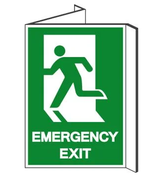Emergency Exit Symbol Sign, Vector Illustration, Isolate On White Background  Illustration