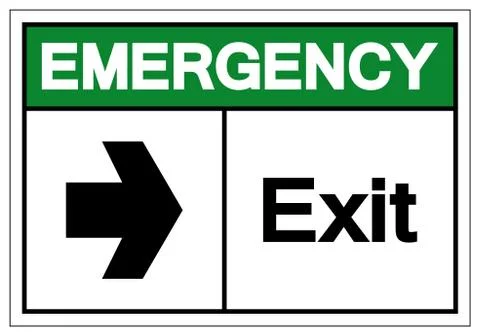 Emergency Exit Symbol Sign, Vector Illustration, Isolate On White Background  Stock Illustration