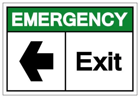 Emergency Exit Symbol Sign, Vector Illustration, Isolate On White Background  Stock Illustration