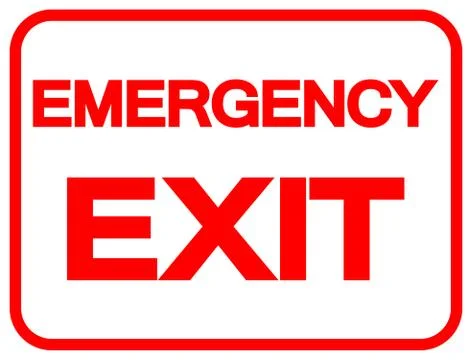 Emergency Exit Symbol Sign, Vector Illustration, Isolate On White Background  Stock Illustration