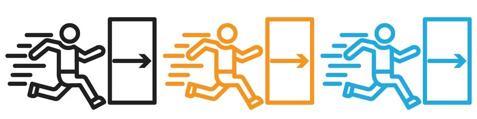 Emergency exit vector logo set collection for web app ui Stock-Illustration