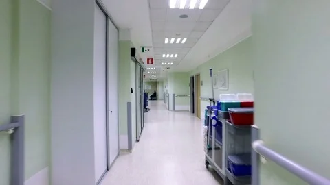 Emergency fast move pov in corridor of the hospital Stock Footage 69977121
