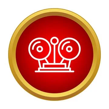 Emergency fire alarm bell ringing safety system icon Stock Illustration