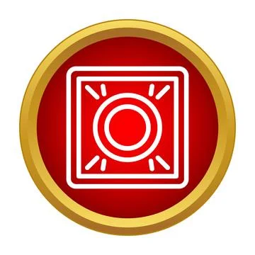 Emergency fire alarm button icon illustration notifying alert Stock Illustration