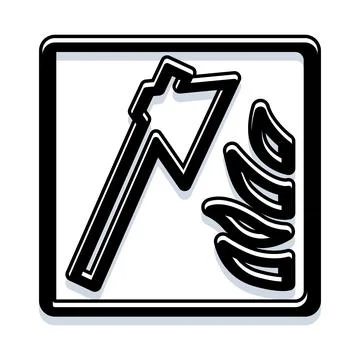Emergency fire axe breaking glass safety icon Stock Illustration