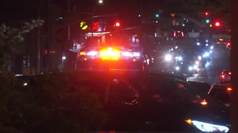 Emergency fire brigade rescue van is responding in time Stock Footage 236675768